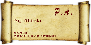 Puj Alinda névjegykártya